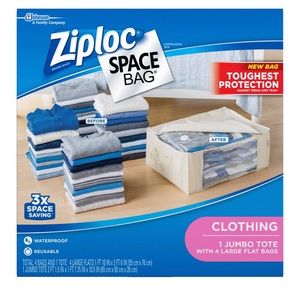 🔥 Ziploc Space Bags (4 Large, 3 Medium, 1 Tote)